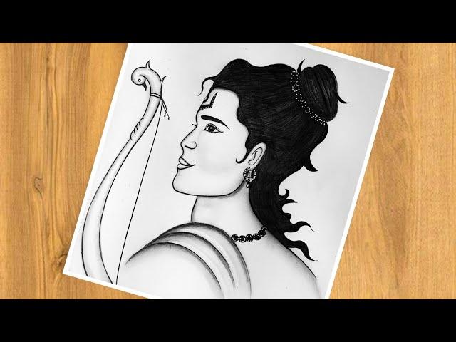 How To Draw Bhagwan Ram | Step By Step | Tutorial | Pencil Drawing Easy | Ayodhya Ram Ji Drawing