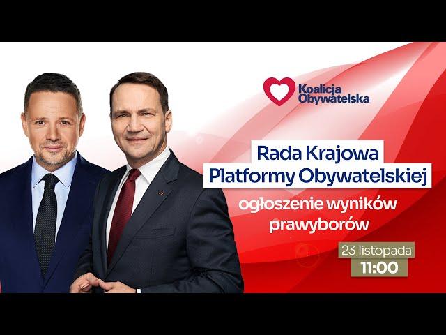 Donald Tusk: Rada Krajowa PO - ogłoszenie wyników prawyborów, 23.11.2025 godz. 11:00