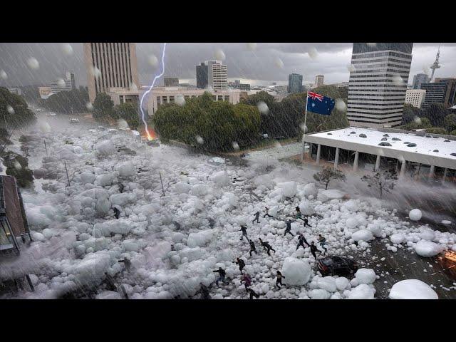 Now Canberra is in chaos! Storms and golf ball sized hail bombard Australia