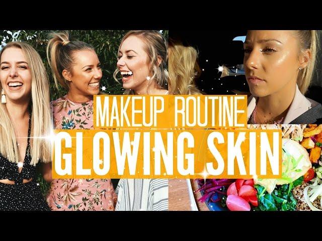 MY MAKEUP ROUTINE | Golden Glowing Skin | Healthy Airport Meals