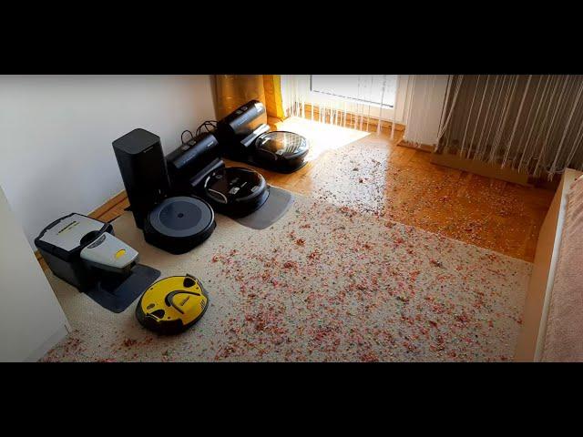 RoboVac Party#14: 2000's vs 2010's vs 2020's Self-Empty Robots | Karcher Roomba Samsung | BIG MESS 