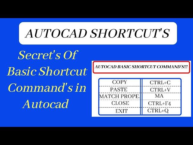 Autocad Shortcuts: Secret's of Basic Shortcut Commands in Autocad!! ( New Research 2020)