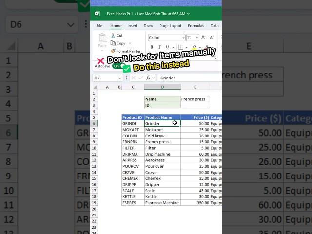 XLOOKUP  Excel Hacks Pt 1 #excel  #xlookup
