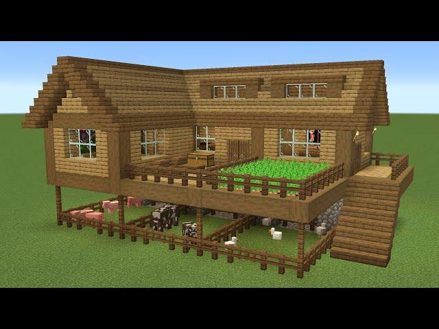 Minecraft - How to build a Huge Survival Farm House Base