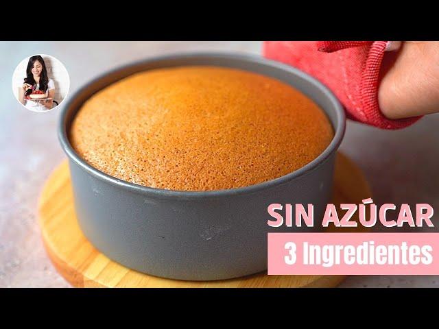 BIZCOCHO ESPONJOSO Y SIN AZÚCAR | 3 INGREDIENTES | Auxy