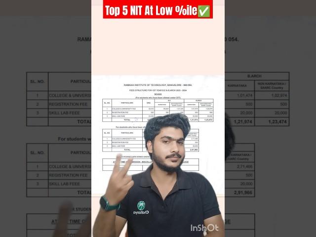 Top 10 NIT/IIIT At low Rank in JEE Mains 2024 || marks vs percentile || 9 april shift 2 #shorts