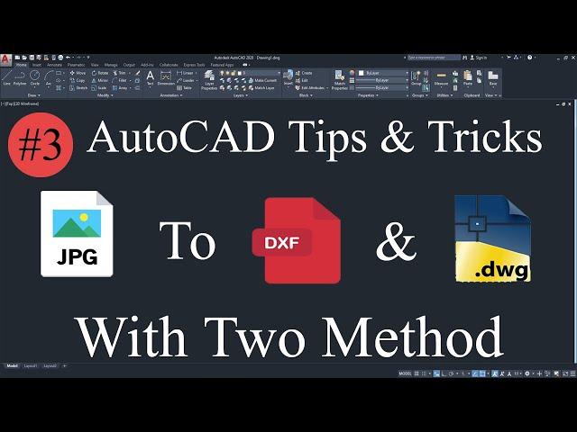 How to convert JPG File to DWG or DXF File | JPG to DWG AutoCAD  | JPG to DXF AutoCAD