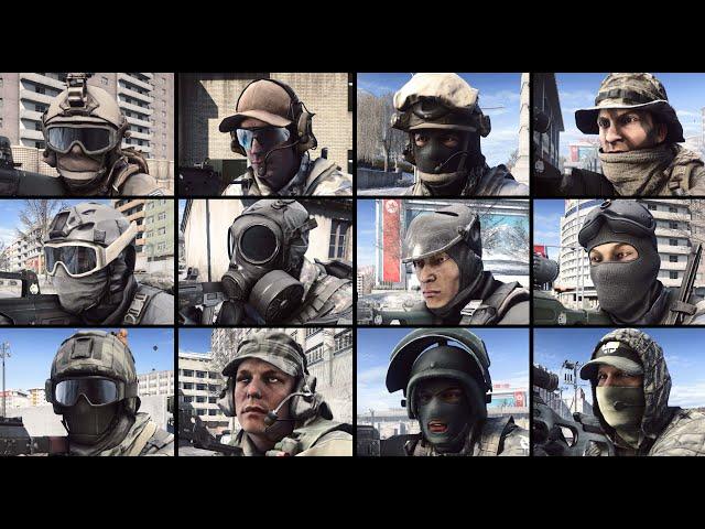 BF4 Default Player Model Comparison (US, CN, RU)