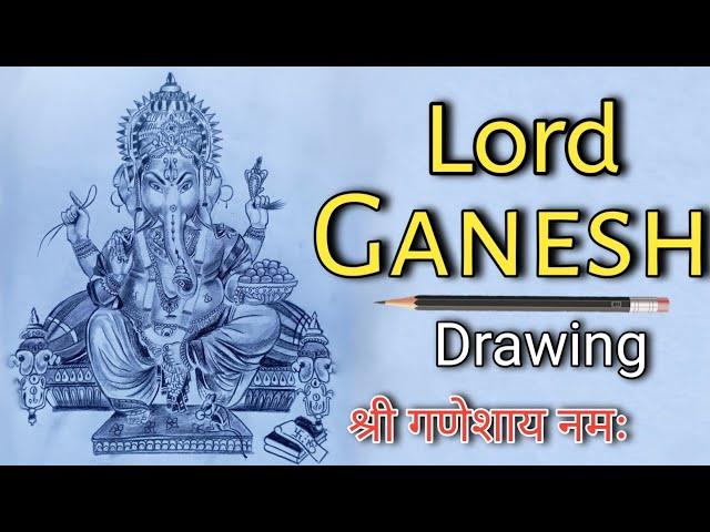 Lord Ganesh || Shri Ganesh Drawing Easy || Ganpati Sketch || Urdha Arts #Ganeshaart