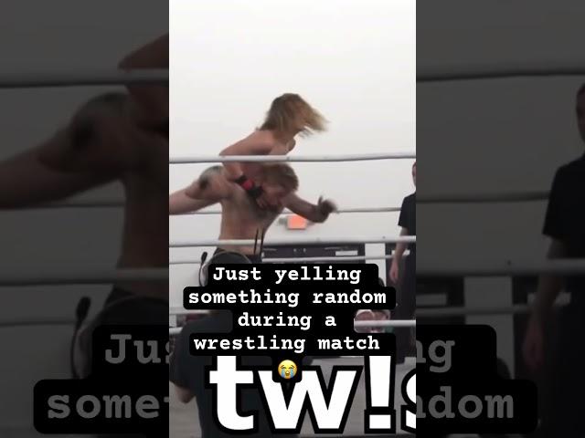 Yelling the most random thing in a wrestling match?! #shortsfeed #gcw #wwe #wweraw #prowrestling