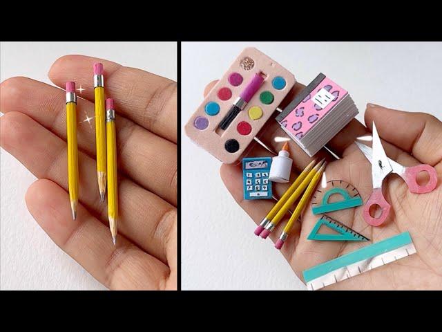 7 DIY Miniature School Supplies | Easy Paper Crafts when you’re bored | Creative Craft Ideas