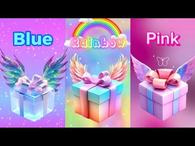 Choose your gift pink Vs rainbow blue gift box challenge #wouldyourather  #pinkrainbowbluegift