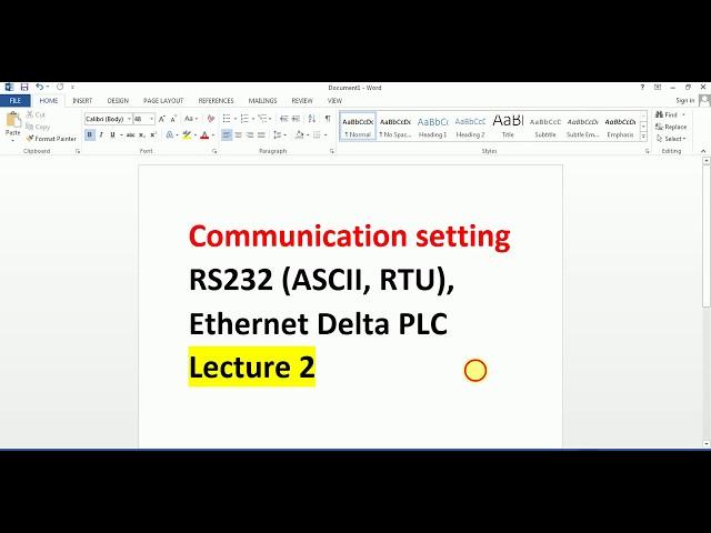 02-Communication Setting RS232 ASCII RTU Ethernet Delta PLC with PC  Lecture # 02