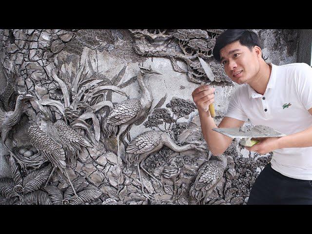 How To Make Sculpture Rendering Sand And Cement On Wall Concrete - Art VN