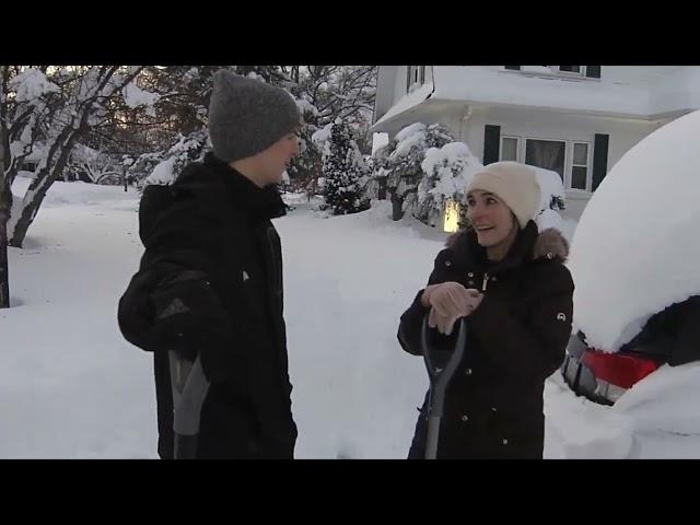 Locals Shoveling Out of the Snow Storm