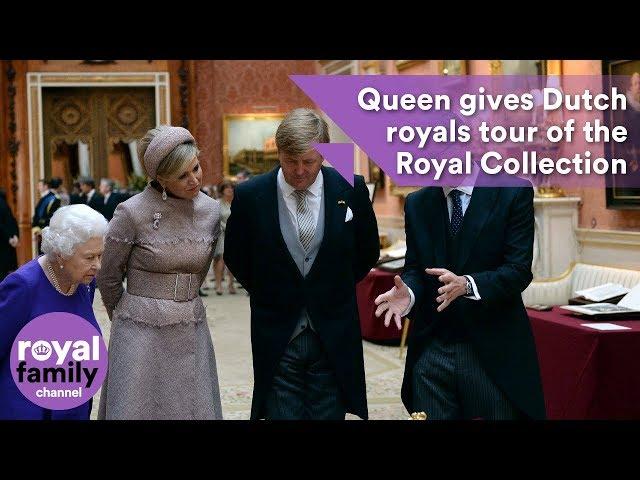 Queen gives Dutch royals a tour of the Royal Collection at Buckingham Palace