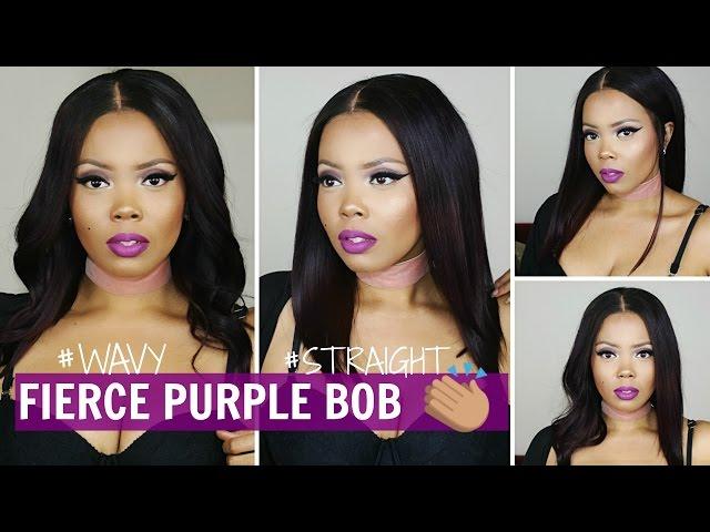 FIERCE PURPLE BOB WIG FOR BEGINNERS NATURAL HAIRLINE LACE FRONT WIG| PRE-PLUCKED RPGSHOW TASTEPINK