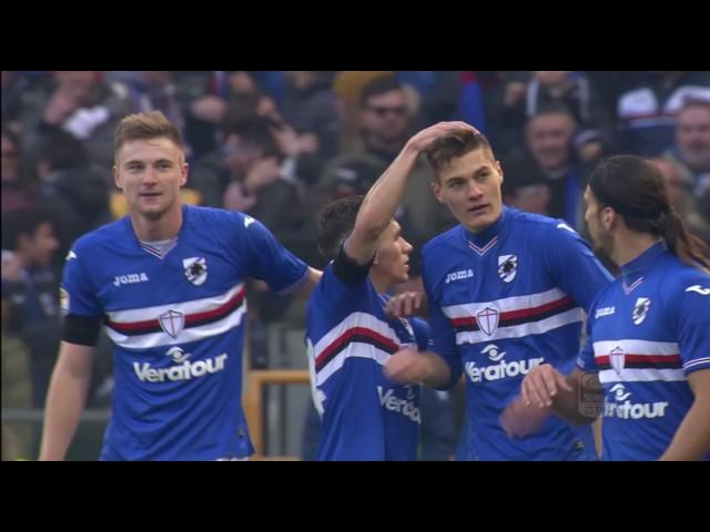 Il gol di Schick - Sampdoria - Roma - 3-2 - Giornata 22 - Serie A TIM 2016/17