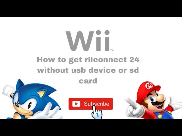 How to get riiconnect 24 without a usb device or sd card