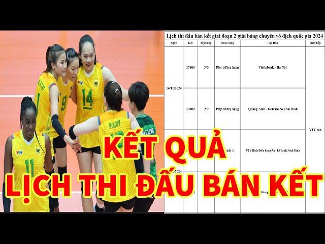 Kết quả lịch thi đấu bán kết giai đoạn 2 giải VĐQG 2024