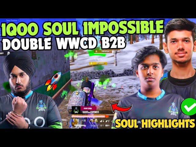 iQOOSouL Impossible Double WWCD  SouL NAKUL & SPOWER 1v4 Clutch  Team SouL 