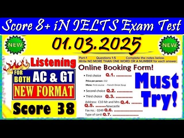 IELTS LISTENING PRACTICE TEST 2025 WITH ANSWERS | 01.03.2025