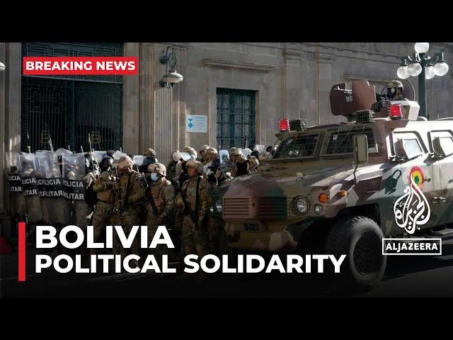 Bolivian president thanks people after facing down failed coup attempt