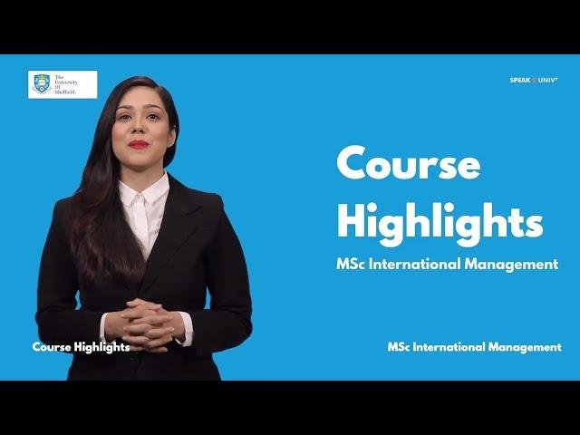 MSc International Management, University of Sheffield,UK #sheffieldissuper #management #studyukvisa