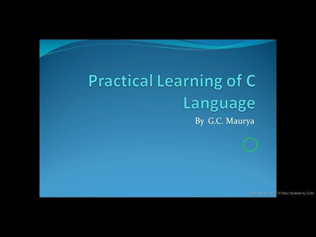 Practical Learning of C Language in Punjabi