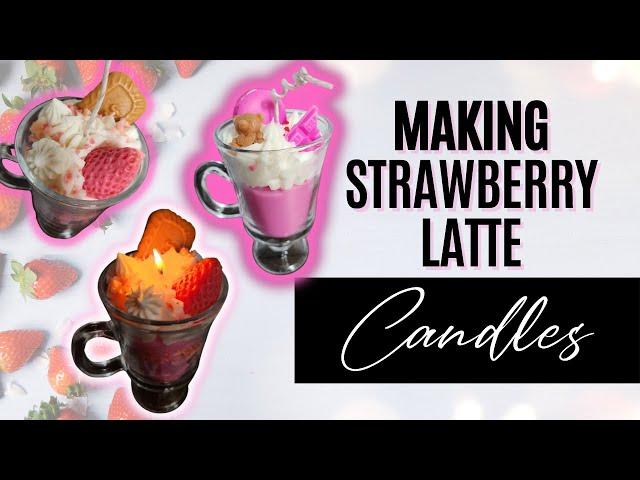 DIY Strawberry Latte Dessert Candles