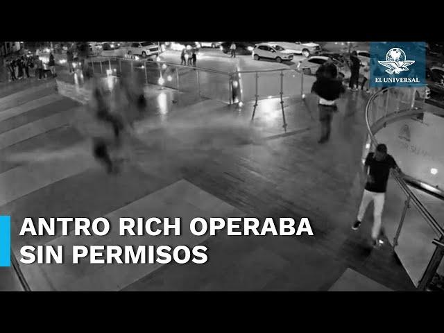 Captan momento en el que barandal de antro Rich se desploma y caen los jóvenes