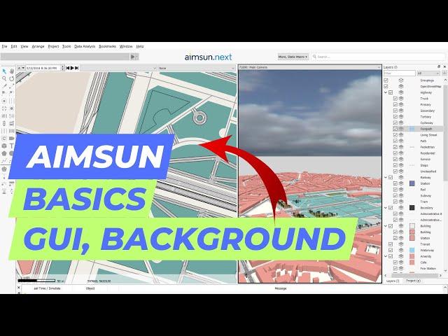 Aimsun Tutorial -  Adding background, Software handling