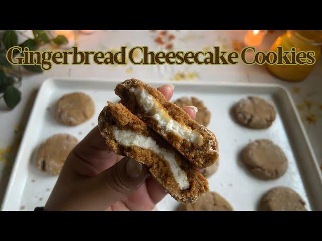 Soft Gingerbread Cheesecake Cookies  Bake With Me