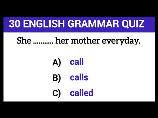 English Grammar Test | English Grammar Quiz ️ Test to learn and improve your English Grammar.