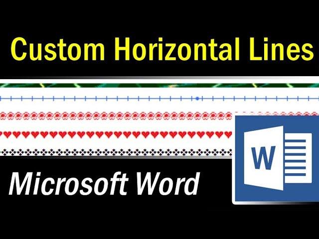 How to create custom horizontal lines in MS Word   Microsoft Word Tutorial