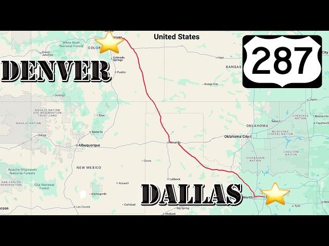 US 287 North - Downtown Dallas TX to Downtown Denver CO - 4K Highway Drive