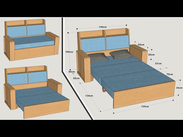 HOW TO MAKE A SOFA BED WITH CABINETS STEP BY STEP