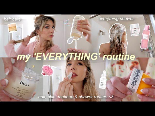 my EVERYTHING ROUTINE ⋆.˚₊ morning/night skincare, haircare, shower & makeup routine