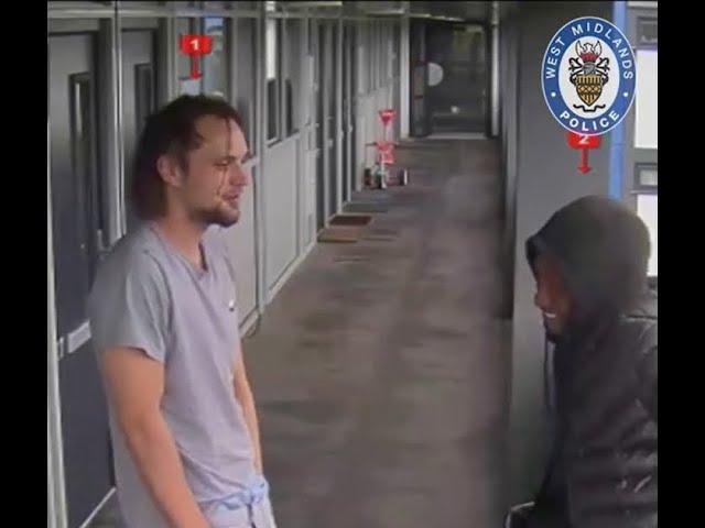 CCTV shows murderer laughing with friend shortly before killing him