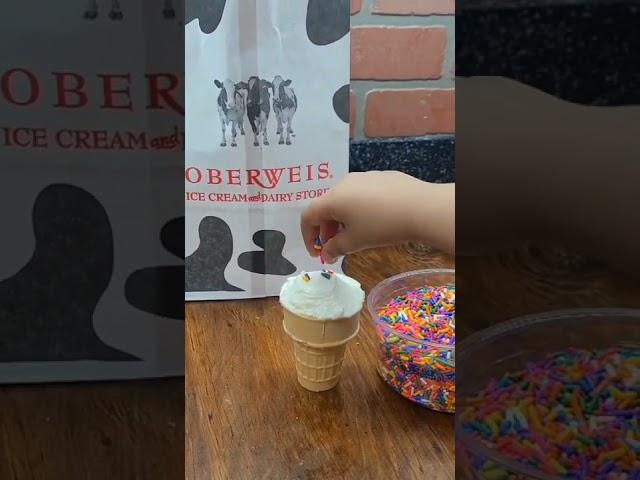 Oberweis Ice cream is the best - Soft serve - Vanilla ice cream on a cone - Summer treats for kids