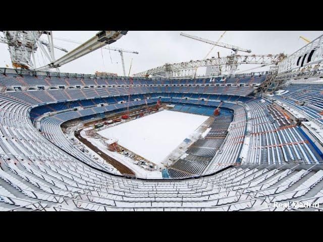 Santiago Bernabéu covered in snow