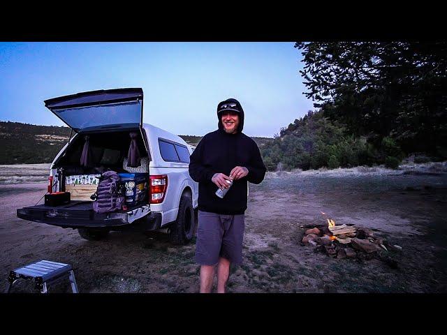 Solo Truck Camping & Hiking in New Mexico - Campfire Chili Dogs & Petroglyphs