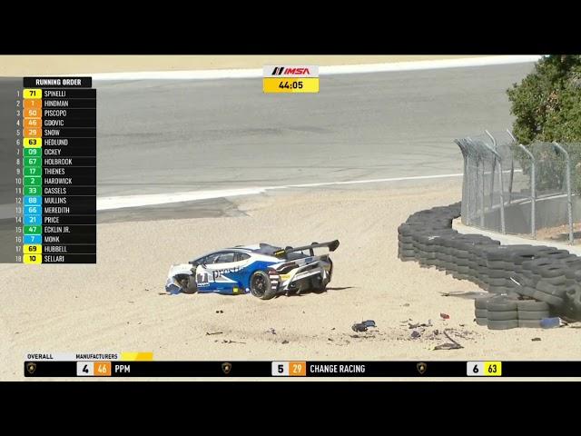 Lamborghini super trofeo Massive airborne crash at Laguna Seca