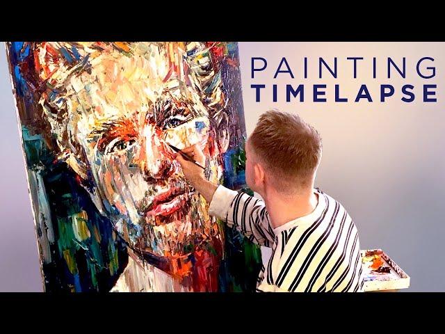 Expressive Oil Painting Male Portrait Timelapse