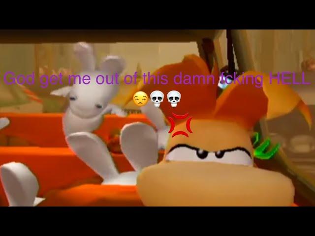 Rayman the Goat sufferering from PTSD by those annoying mfcking Rabbids for 2 minutes straight