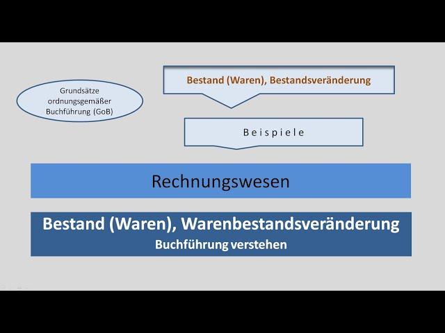 Bestand (Waren), Warenbestands-Veränderung, Buchführung verstehen