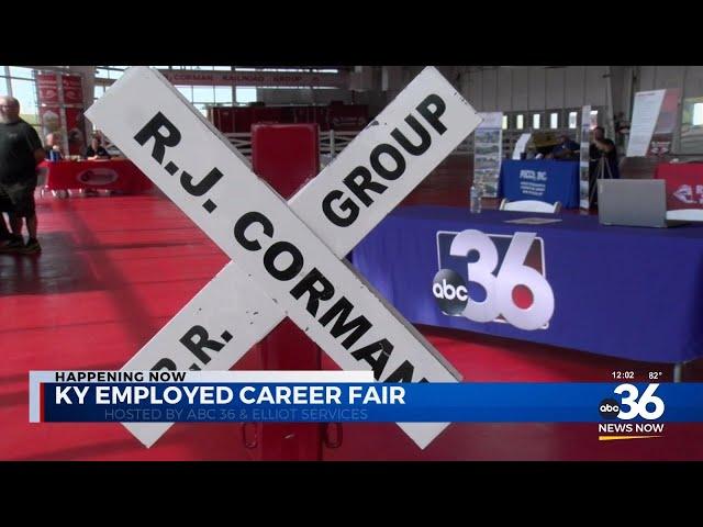 Jane visits the KY Employed Career Fair hosted by ABC 36 and Elliot Services at the RJ Corman hanger