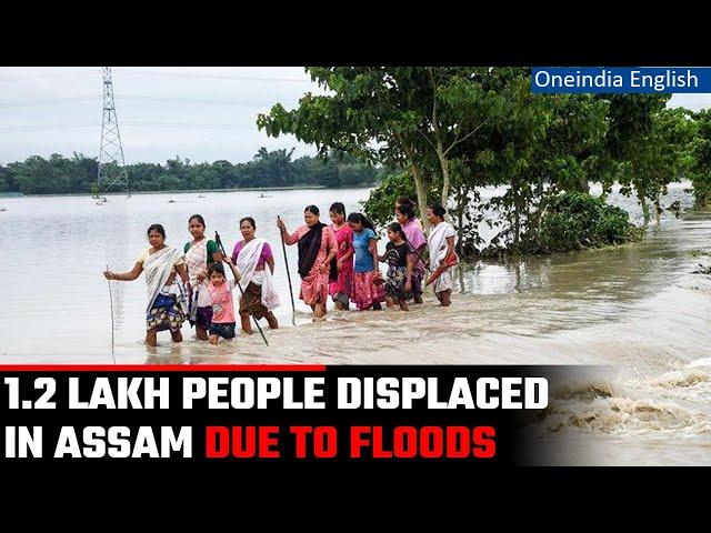 Assam Floods: 1.2 lakh people displaced, 20 districts affected | Oneindia News