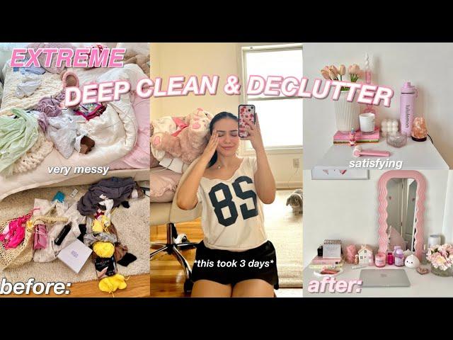 DEEP CLEANING an DECLUTTERING my room 2024🫧 (this will motivate you)