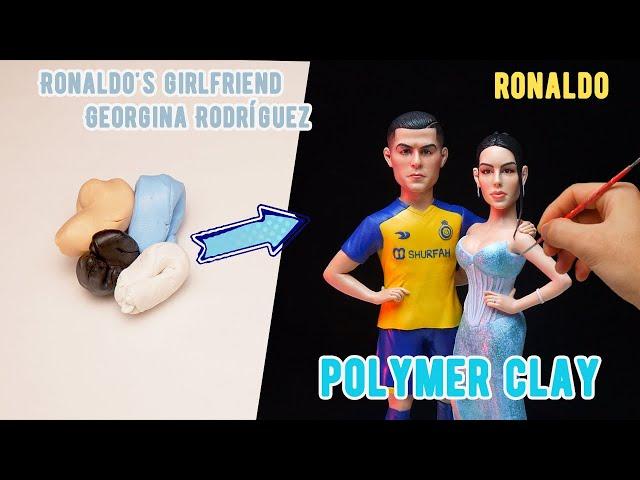 Ronaldo and Georgina Rodríguez made from polymer clay.【Clay producer Leo】